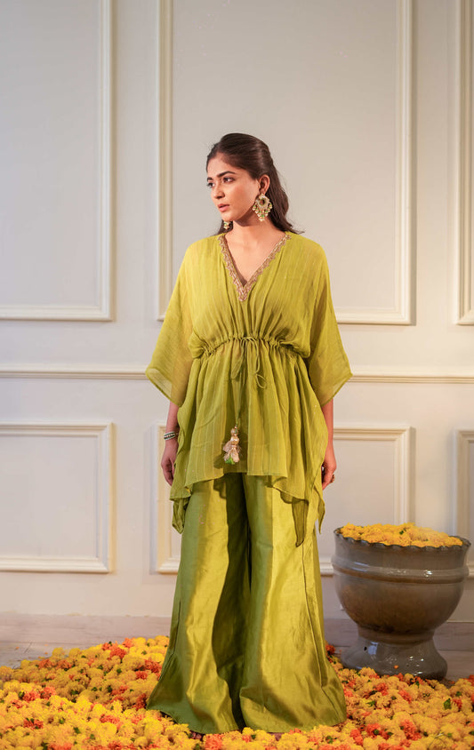 Hoor Lime Kaftan Set