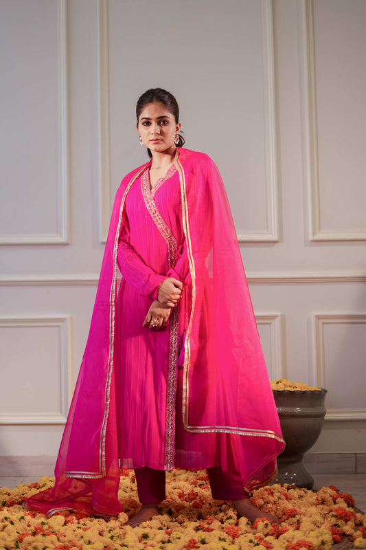 Afreen Pink Angrakha Set