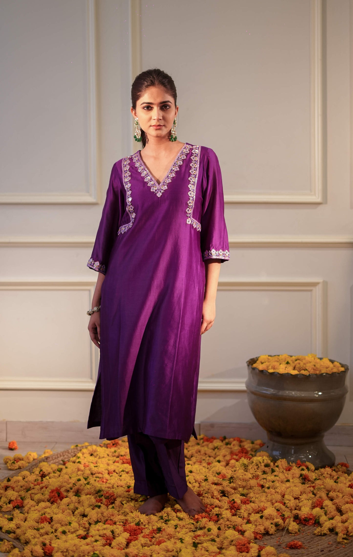 Aaina Purple Kurta Set