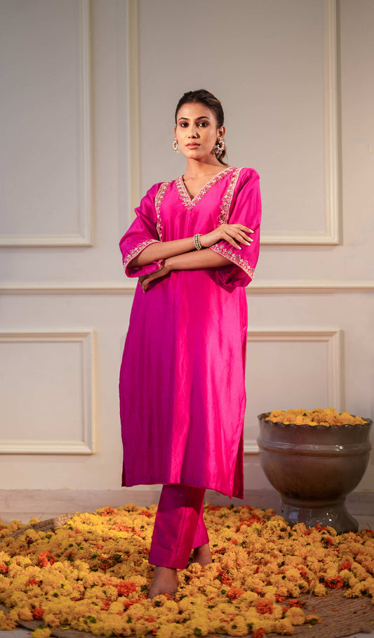 Aaina Pink Kurta Set