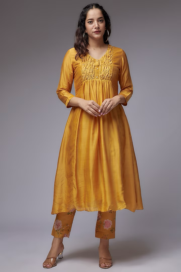 Honey Smocked Kurta Set – Labelflamingo